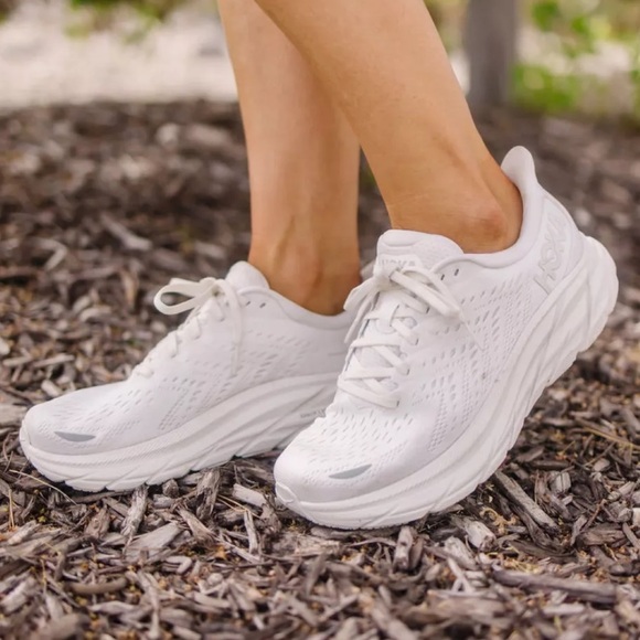 HOKA Clifton 9 White Running Shoes - Picture 2 of 6